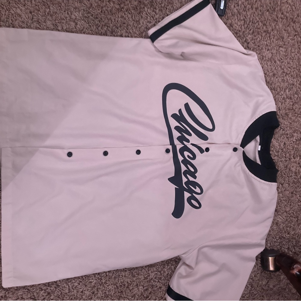 White and Black Chicago Baseball Jersey